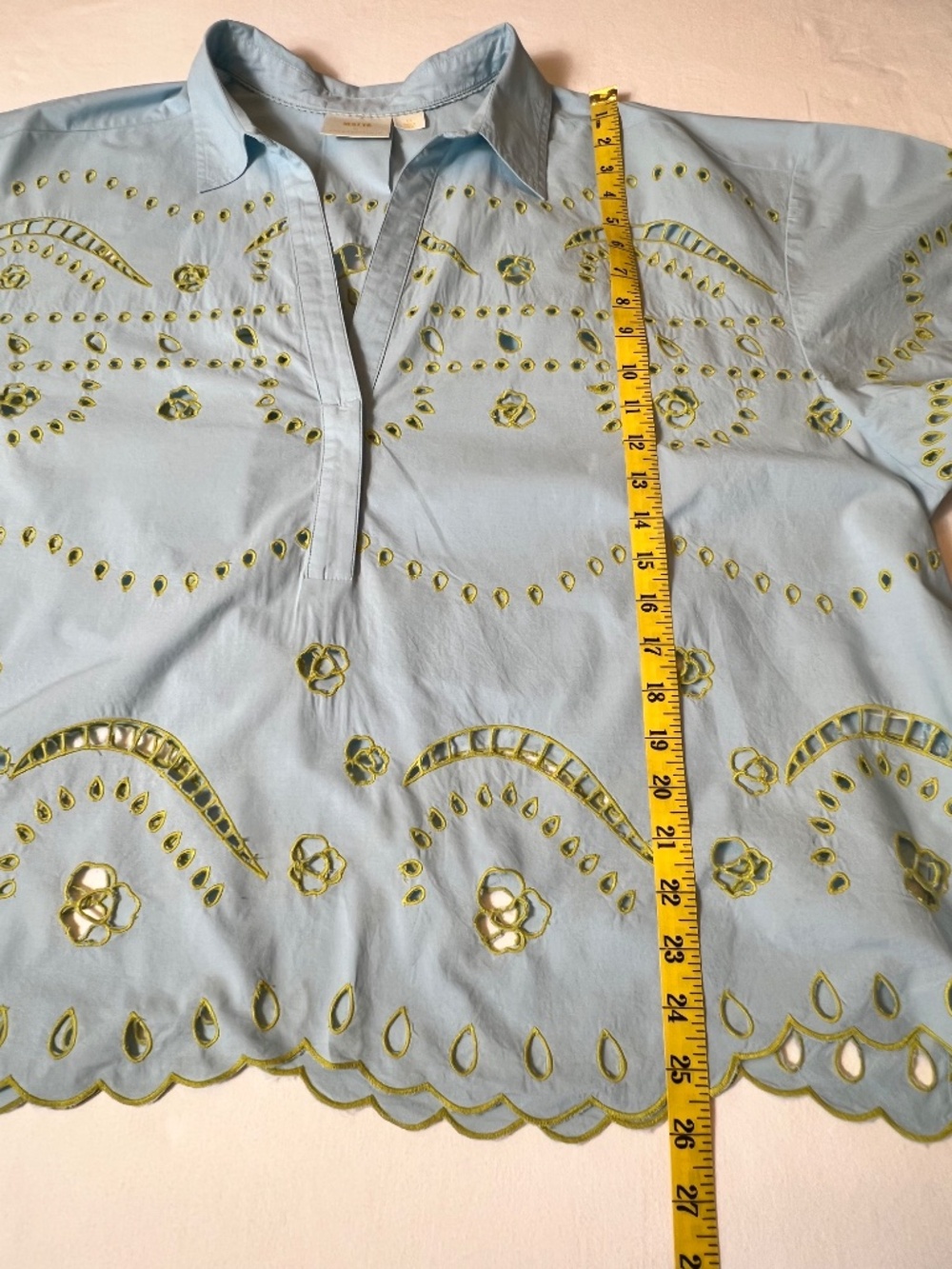 Anthropologie Maeve Embroidered Eyelet Floral Pullover Top - Picture 7 of 12